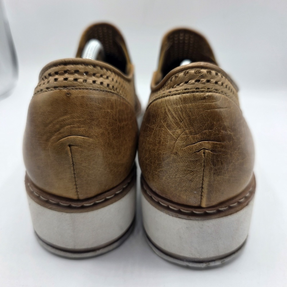 Makis Kotris Shoes‎ Womens 41 Brown Leather Platform Loafer Slip On Greece - Picture 5 of 14
